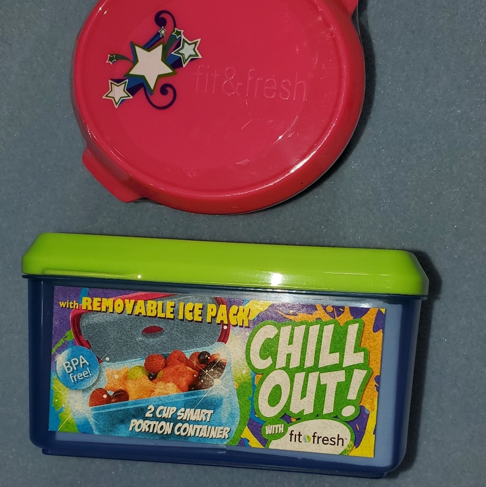 🍎NEW Fit & Fresh Ice pack containers Kids 3 cups